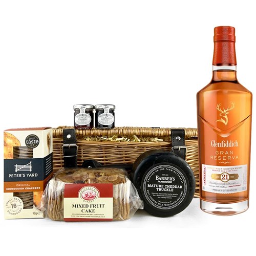 Glenfiddich 21 Year Old Gran Reserve Whisky 70cl Premium Gift Hamper – Luxury Food & Drink Hamper